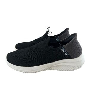SKECHERS Hands Free Black + Grey Slip-In Sneakers 8.5